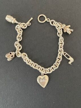 Vintage Sterling Silver Charm Bracelet with Baby Charms